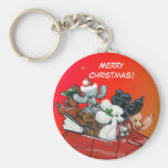 Oodles of Poodles Christmas Keychain