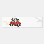 Oodles Poodles red Car Christmas Bumper Stickers