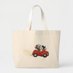 Oodles Poodles red Car Christmas Tote Bag