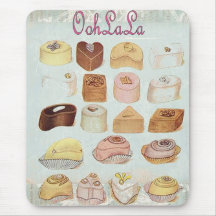 Oohlala temptation Vintage Chocolate Paris Fashion Mouse Pads