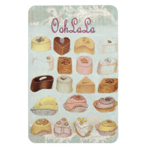Oohlala temptation Vintage Chocolate Paris Fashion Rectangular Magnet