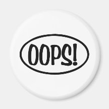 oops oval magnet