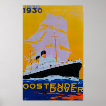 Oostende Dover Vintage PosterEurope