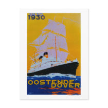 Oostende Dover Vintage PosterEurope Post Card