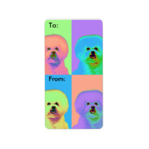 Op Art - Bichon Frise Address Label