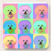 Op Art - Bichon Frise Drink Coaster