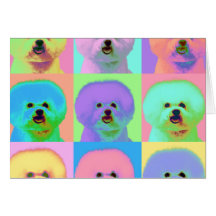 Op Art - Bichon Frise Greeting Cards