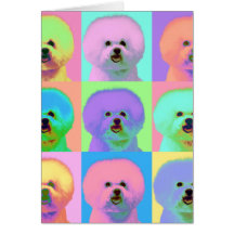 Op Art - Bichon Frise Greeting Cards