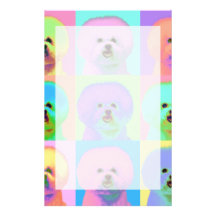Op Art - Bichon Frise Personalized Stationery