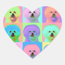 Op Art - Bichon Frise Stickers