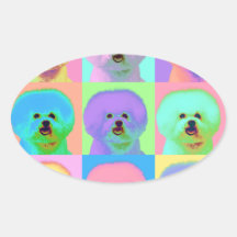 Op Art - Bichon Frise Stickers