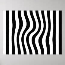 Op Art Black and White Twisted Stripes Poster