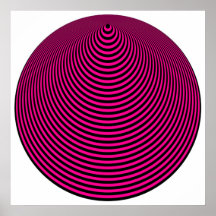 Op Art Concentric Circles Purple Over Black Posters