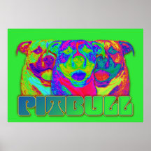 Op Art Pitbull Poster