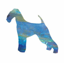 Opal Airedale Terrier Jewellery Pin