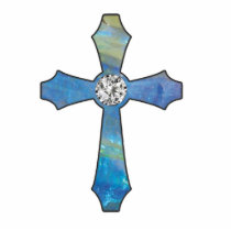 Opal & Diamond Jewel Cross Pin