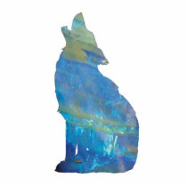 Opal Wolf Jewellery Pin