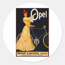 Opel Bicycles Vintage Advertisment Round Sticker
