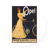 Opel Bicycles Vintage Advertisment Round Sticker