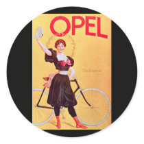 Opel - Vintage Bicycle Poster Art ( 1900 ) Round Sticker