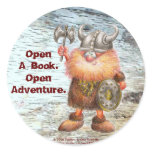 Open A Book.  Open Adventure. Round Sticker