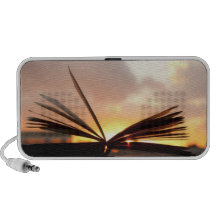 Open Book and Sunset Photograph Travelling Speaker