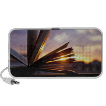 Open Book and Sunset Photography Portable Speakers