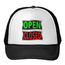 Open Closed Signs Vector Clipart Hat