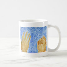 Open hand closed hand mug