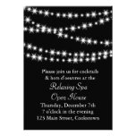 Open House Black Twinkle Lights Custom Invites