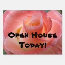 Open House Today! yard Signs outdoor Pink Rose