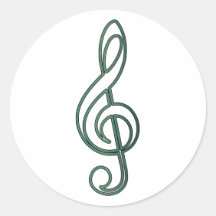 Open "Jade" Green Treble Clef Stickers