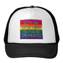 Open Mind outline 2 vis full Rainbow tshirt Hat