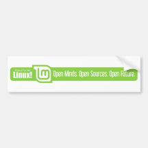 Open Minds, Open Sources, Open Future - Linux Mint Bumper Sticker