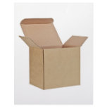 Opened cardboard box custom letterhead