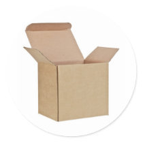 Opened cardboard box stickers