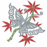 Openwork Butterfly Embroidered Polo Shirt