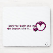 openyourheart, mari korner logoa mouse pad