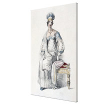 Opera dress, fashion plate from Ackermann's Reposi canvas prints
