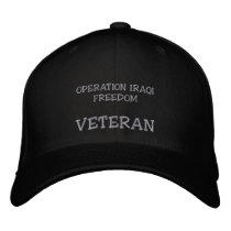OPERATION IRAQI FREEDOM, VETERAN EMBROIDERED BASEBALL CAP