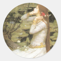 Ophelia By John William Waterhouse Round Sticker