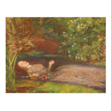 Ophelia by Millais Vintage Victorian Preraphaelite Post Card
