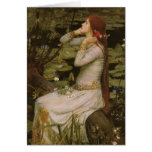 Ophelia (By the Pond) JW Waterhouse, Victorian Art Greeting Card