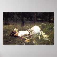 Ophelia Lying in the Meadow Canvas Print