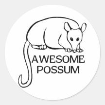 Opossum impressionnant adhésif rond
