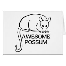 Opossum impressionnant cartes de vœux