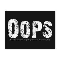 Opps - Texas Govenor Rick Perry Stepped In It Postcards