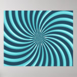 Optical Art Spiral Curves Triangle 07 Print