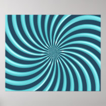 Optical Art Spiral Curves Triangle 07 Print