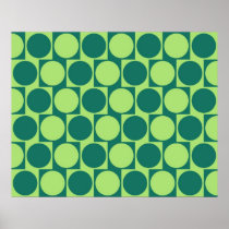 Optical Illusion Cafe Wall Effect Circles Green Poster